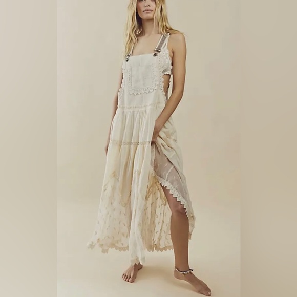 Free People Dresses & Skirts - ✨SOLD✨ NEW FP TRAILS END VINTAGE-INSPIRED LACE TIERED SHIRT-ALL (S)